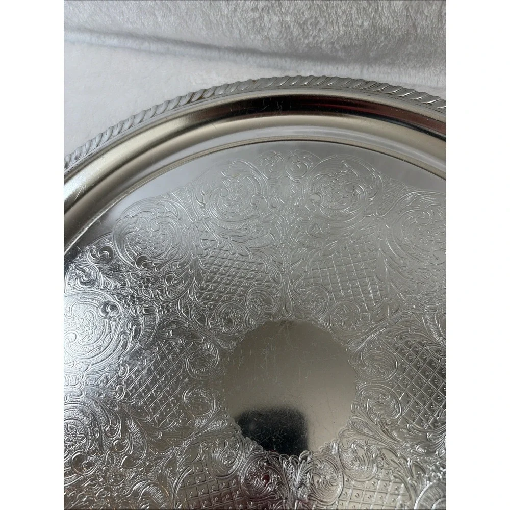 Vintage Kensington Silver Plated Serving Tray‎ 7822 Large 15.5